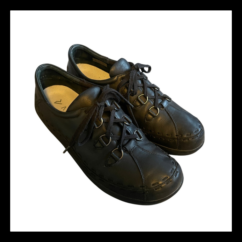 Ziera 10.5 ALLSORTS Leather COMFORT Sneakers $215 Lace Up Work Shoes Black